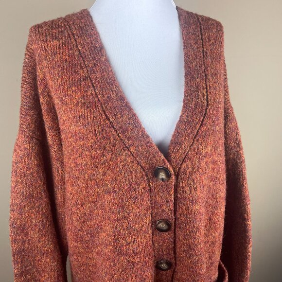 a.n.a A New Approach Long Sleeve Cardigan Sweater Plus Size 2X Burnt Orange - Picture 2 of 8